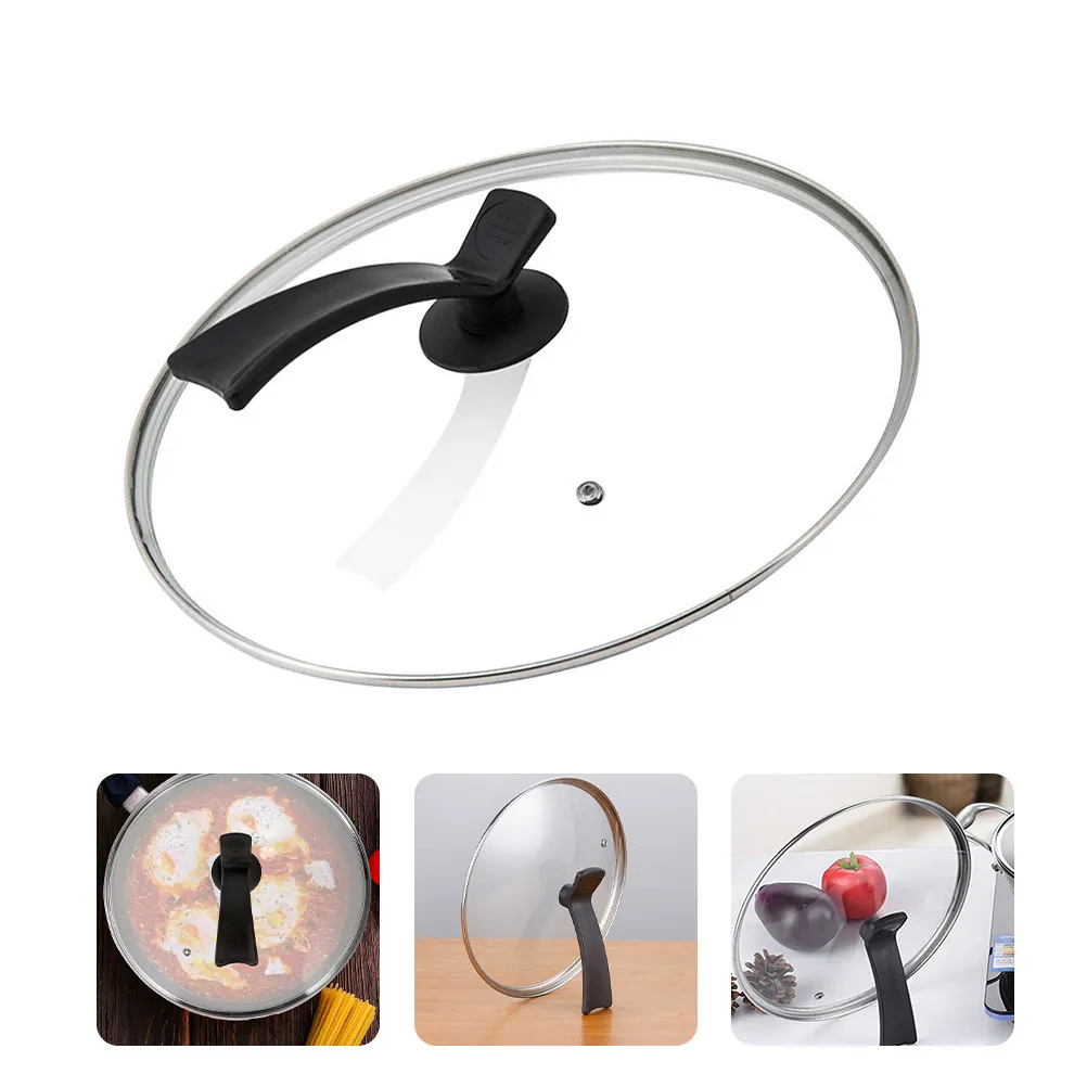 

Крышка из закаленного стекла для кастрюль, предотвращающая брызги масла, многофункциональная, для кухни, с прозрачным окошком, для приготовления пищи