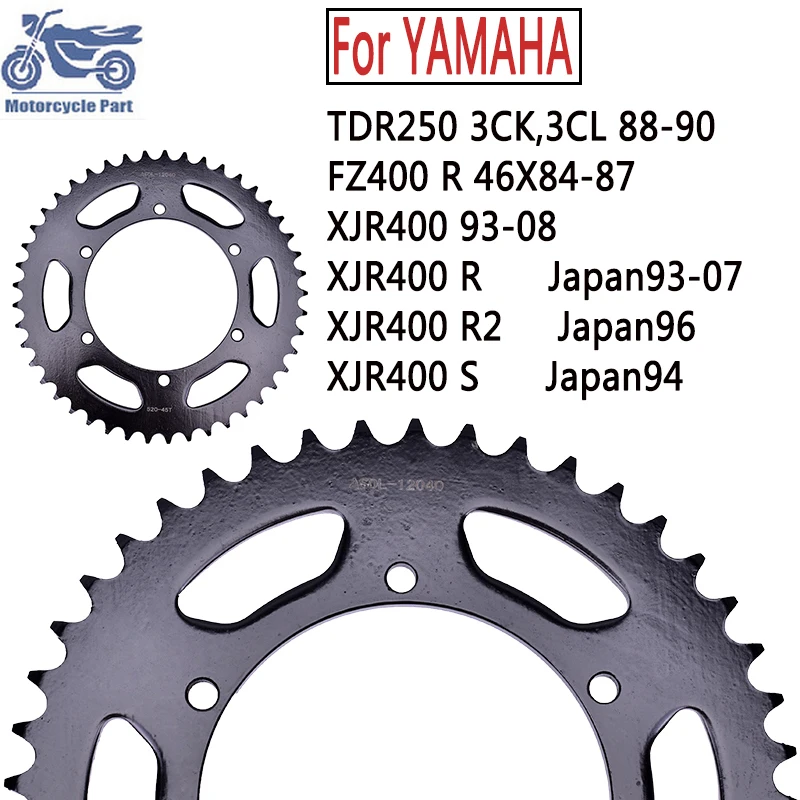 For Yamaha TDR250 FZ400 R XJR400 XJR400 R R2 TDR 250 FZ 400 R XJR 400 Motorcycle 520-45T 520 45 Tooth Drive Rear Sprocket Gear