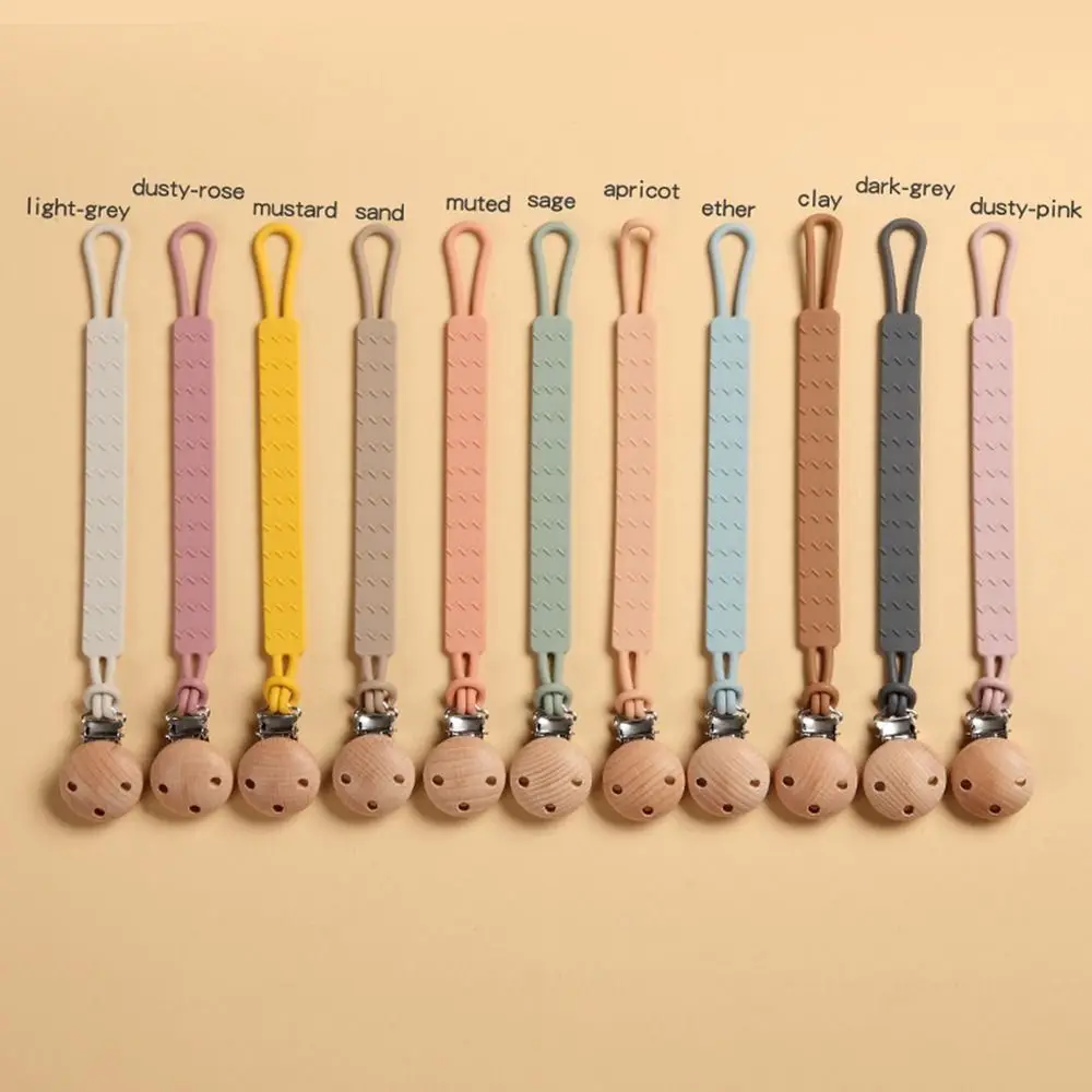 

Food Grade Silicone Baby Pacifier Chain Clip Flexible Chewable Portable Nipple Holder Soft BPA Free Baby Pacifier Clip Holder