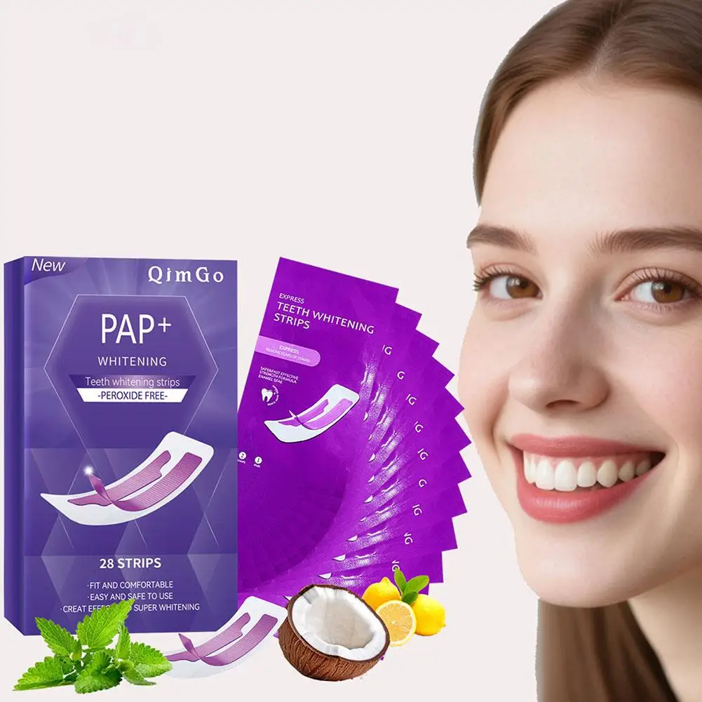 

PAP+ полоски для отбеливания зубов Фиолетовые полоски удаляют желтые пятна Осветляют зубы не повреждают зубную эмаль для чувствительных зубов