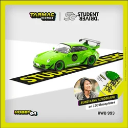 Tarmac Works 1:64 RWB 993 Rough Rhythm Fuel Fest Student Driver Green Diecast Model Car