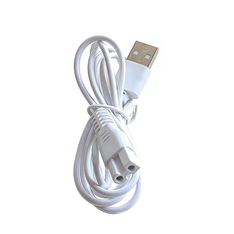 Cable de carga USB blanco para BaByliss PRO FX787G FX870 FX788 FX787 FXSSM FX825 FX820 FX726, Cable adaptador de cargador para cortadora