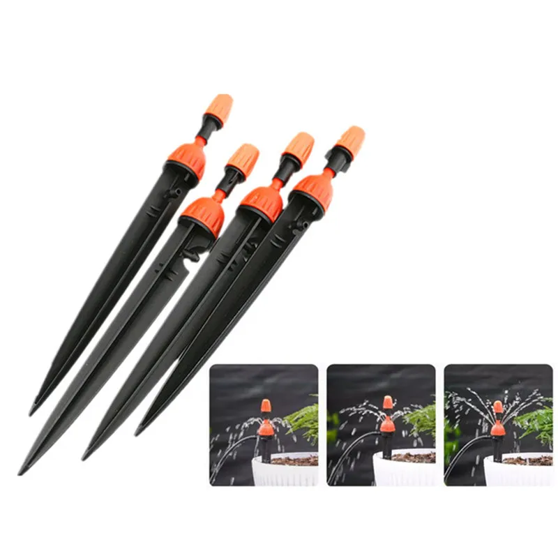 2 in 1 Drip Irrigation Transmitter and Atomizing Nozzle for 1/4 Inch Pipe, 360 Degree Flow Dropper for Garden Irrigation