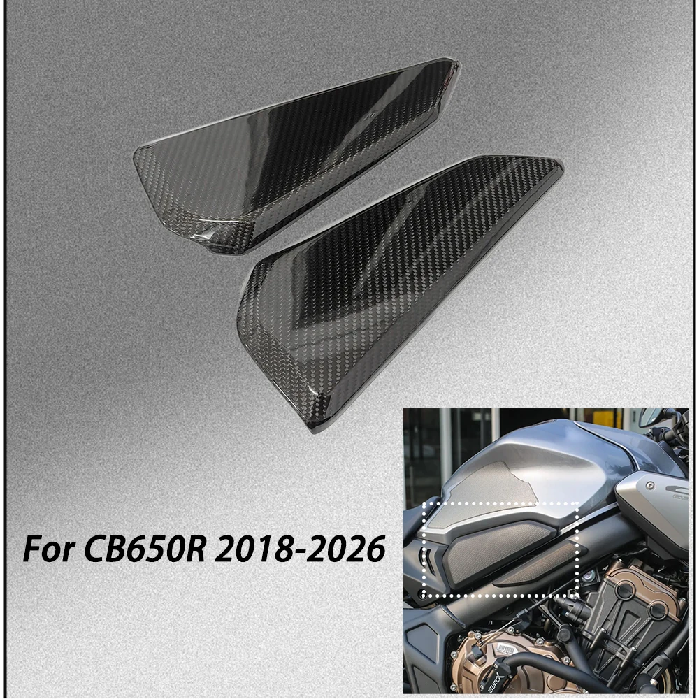 Kohlefaser-Motorrad-Kraftstofftank-Seitenverkleidungen, Rahmenverkleidungsabdeckung, Zierplatten, Zubehör für Honda CB650R CB 650R 2018-2026