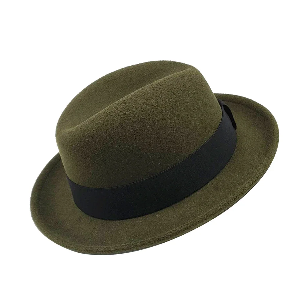 2024 British Style Elegant Jazz Hat Men\'s Casual Felt Fedora Hat Unisex Short Brim Gentleman Daily Solid Party Retro Dress Hats