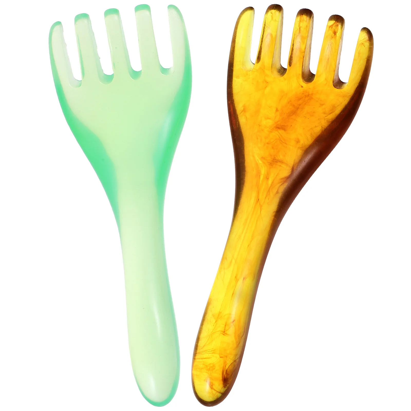 

2 шт., массажная расческа с пятью зубцами, полимерный пчелиный воск, массажер для кожи головы ручной работы для семейных путешествий, уличного использования, инструмент для соскабливания тела, уход за кожей