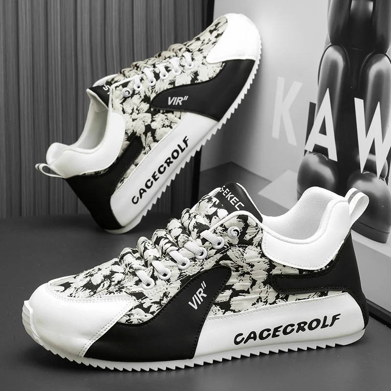 Sapatos esportivos respiráveis antiderrapantes para homens, sapatos casuais mais altos, sapatos confortáveis de maré de corrida, fundo grosso, nova moda, primavera, 2023