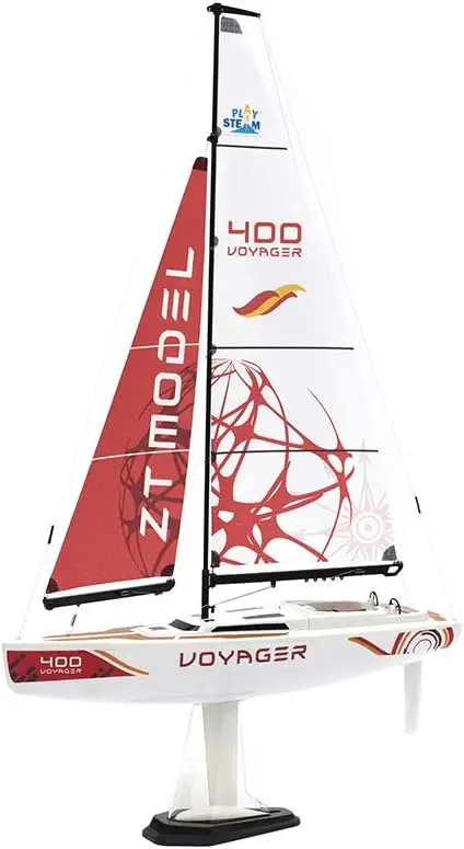 Voyager 400 RC Controlled Wind Powered Sailboat in Red - 26