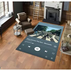 Digital Music Streaming App Area Rugs Favorite Music Album Playing Screen Capture Printed Rug Gift for Music Lovers Decorate
