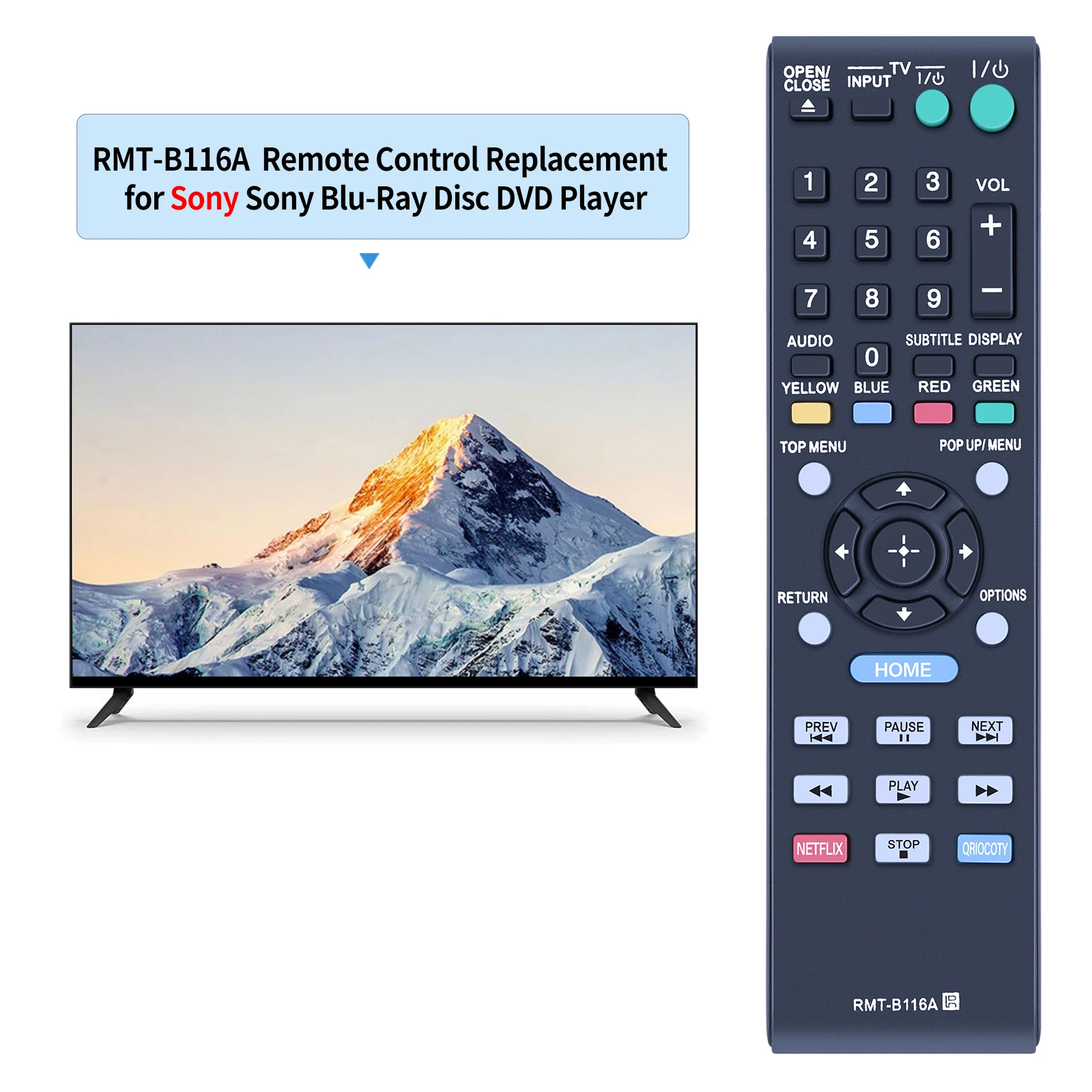 RMT-B116A Remote Control for Sony BD Blu-Ray BDP-S480 BDP-S580 BDP-BX58