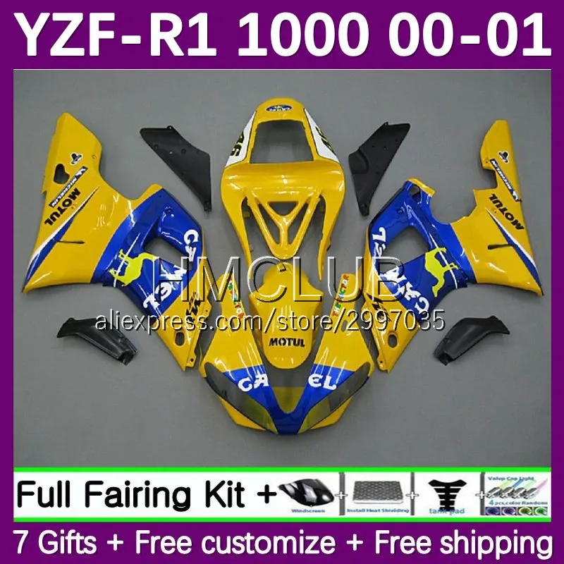 OEM Fairing For YAMAHA YZF R1 YZF-R1 YZF R 1 1000 CC 00-01 135No.29 YZF-1000 YZFR1 00 01 YZF1000 2000 2001 Body Kit CAMEL blue