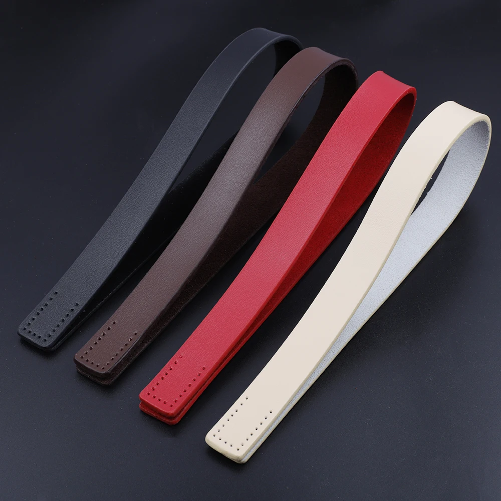 2Pcs Handmade Bag Strap Cow Leather Handles Band Durable Detachable for Woven Bags Accessories DIY Shoulder Handbag Tote Straps
