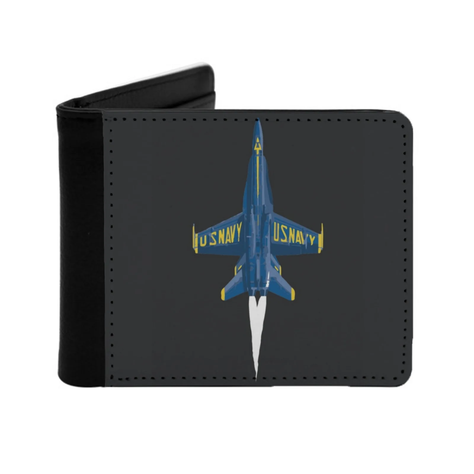 

F 18 Hornet Blue Angels Men's Wallet Pu Leather Wallet Multifunction Credit Card Purse 18 Hornet Navy Blue Angels Military Blue