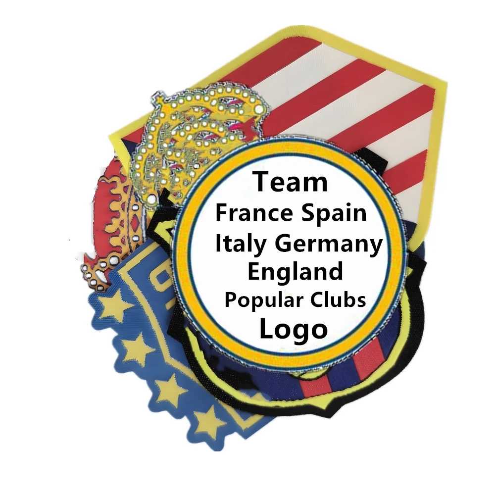 30 نوعا فريق كرة القدم التطريز القماش بقع النوادي الشعبية ريال لطيفة كرة القدم الديكور أوروبا أمريكا مدريد المشجعين الهدايا 5 قطعة
