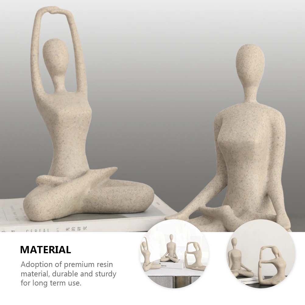 

Yoga Statue Resin Ornament Figure Shape Home Decoration Desktop Figurine Model Adornment