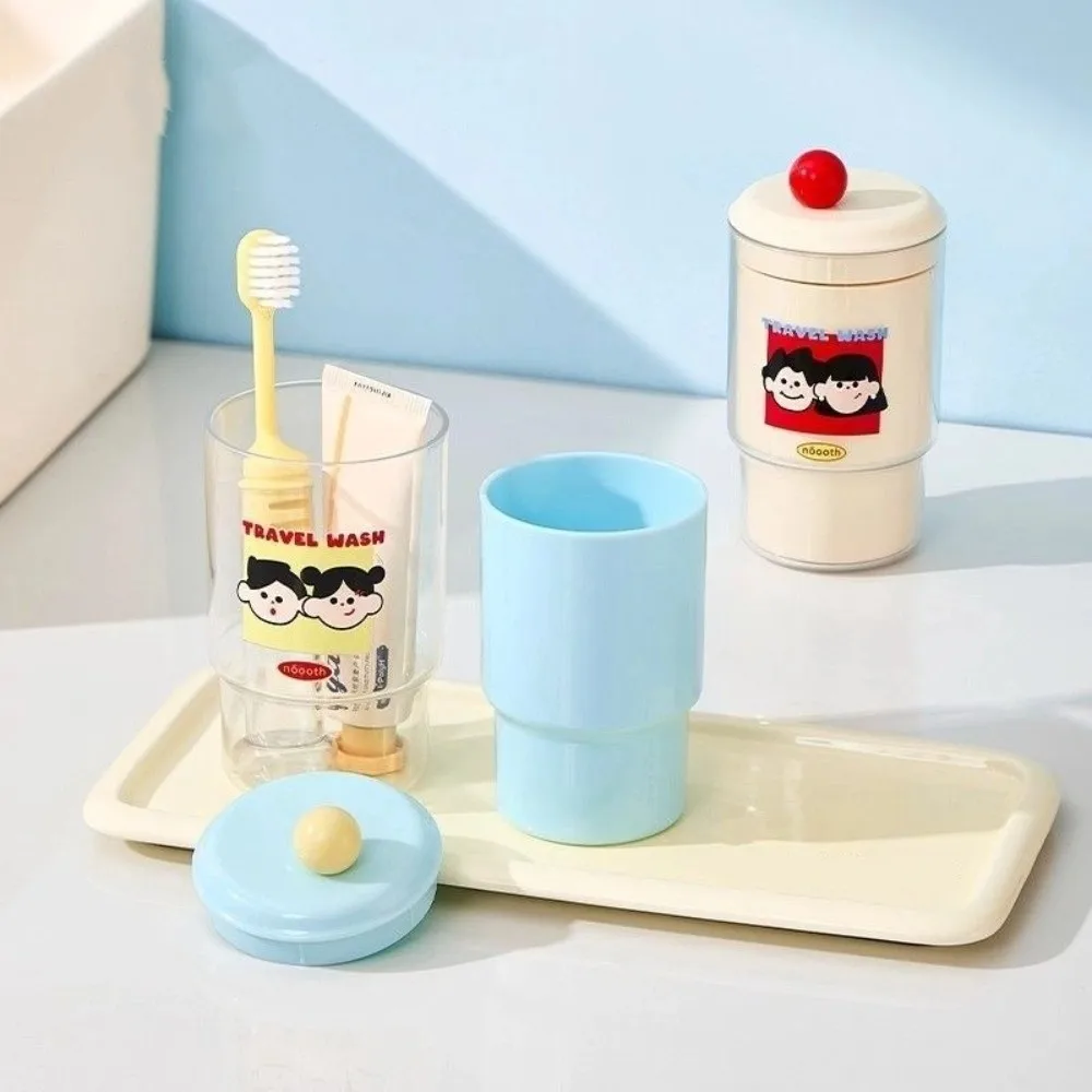 

Portable Travel Toileting Set Built-In Toothbrush creative Teeth Brushing Cup Detachable Waterproof Toothbrush Storage Box