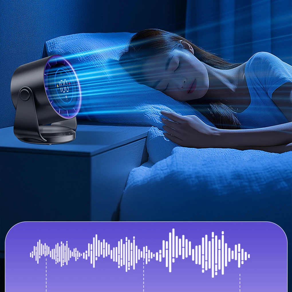 Multifunctional Circulating Fan Desktop Shaking Head Digital Display Turbine Small Fan USB Silent Dormitory Office Cooling Fan