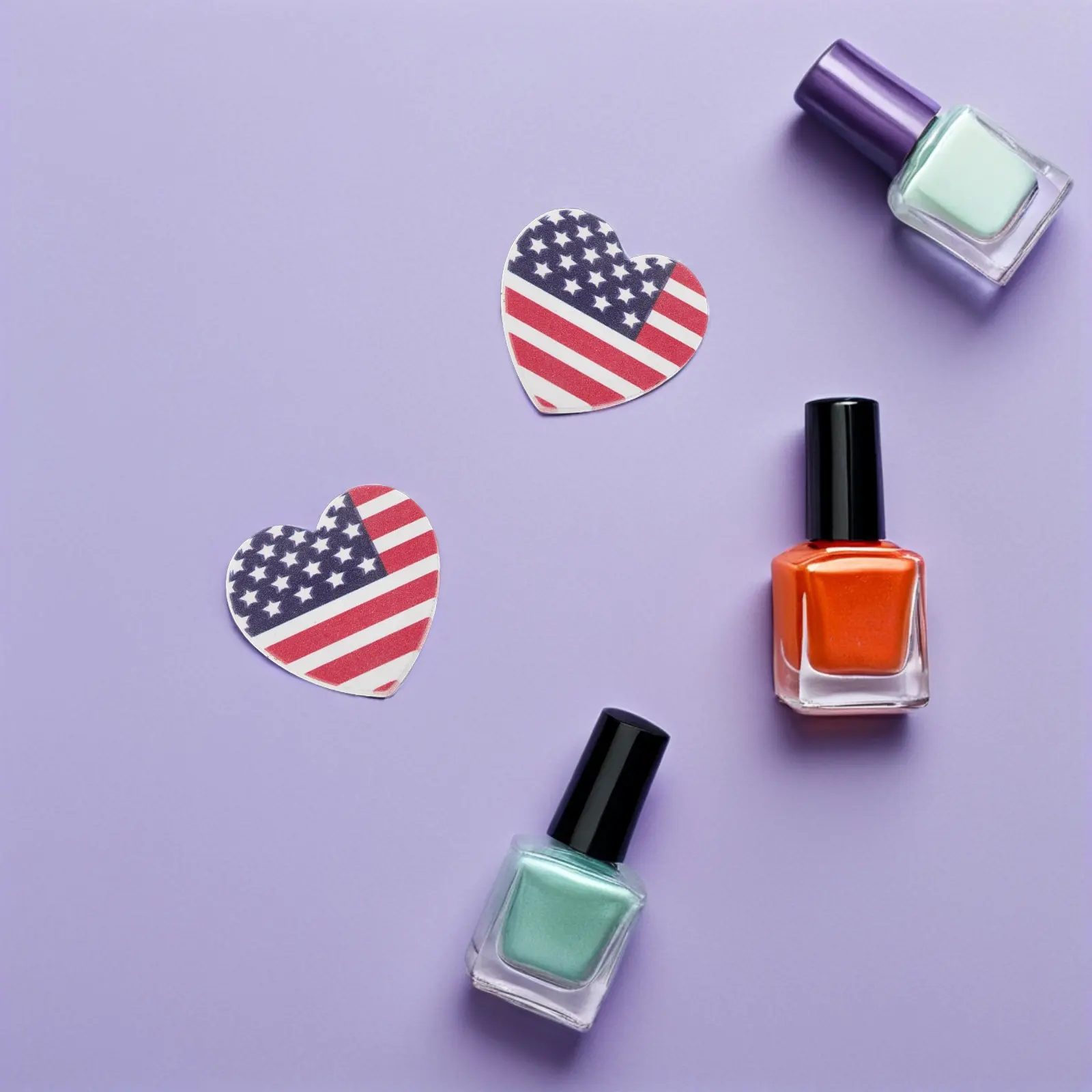 

Heart Shaped Nail File Set: Portable Usa Flag Pattern Buffer Block for Fingernails Toenails Smoothing Shine 1.97 Inch Pocket