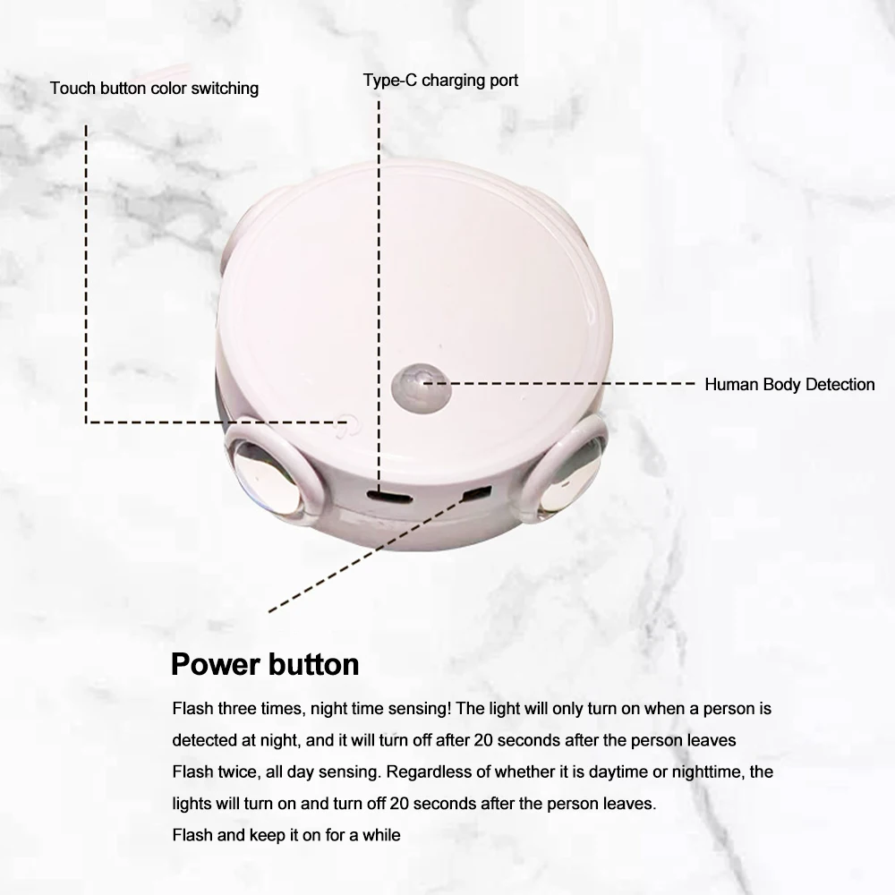 Smart RGB Gradient Night Light 4 LED Magnetic Motion Sensor Rechargeable Wall Lamp Bedroom Cabinet Wardrobe Lamp Staircase Lamp