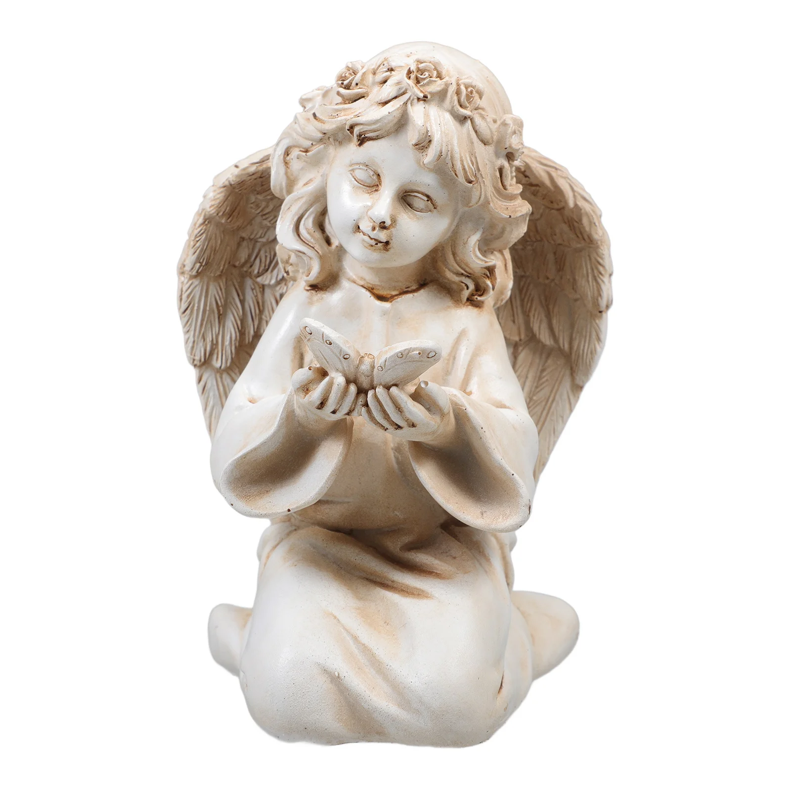 

Retro Angel Sculpture Vintage Style Decorative Love Protection Blessing Resin Artpiece Classic