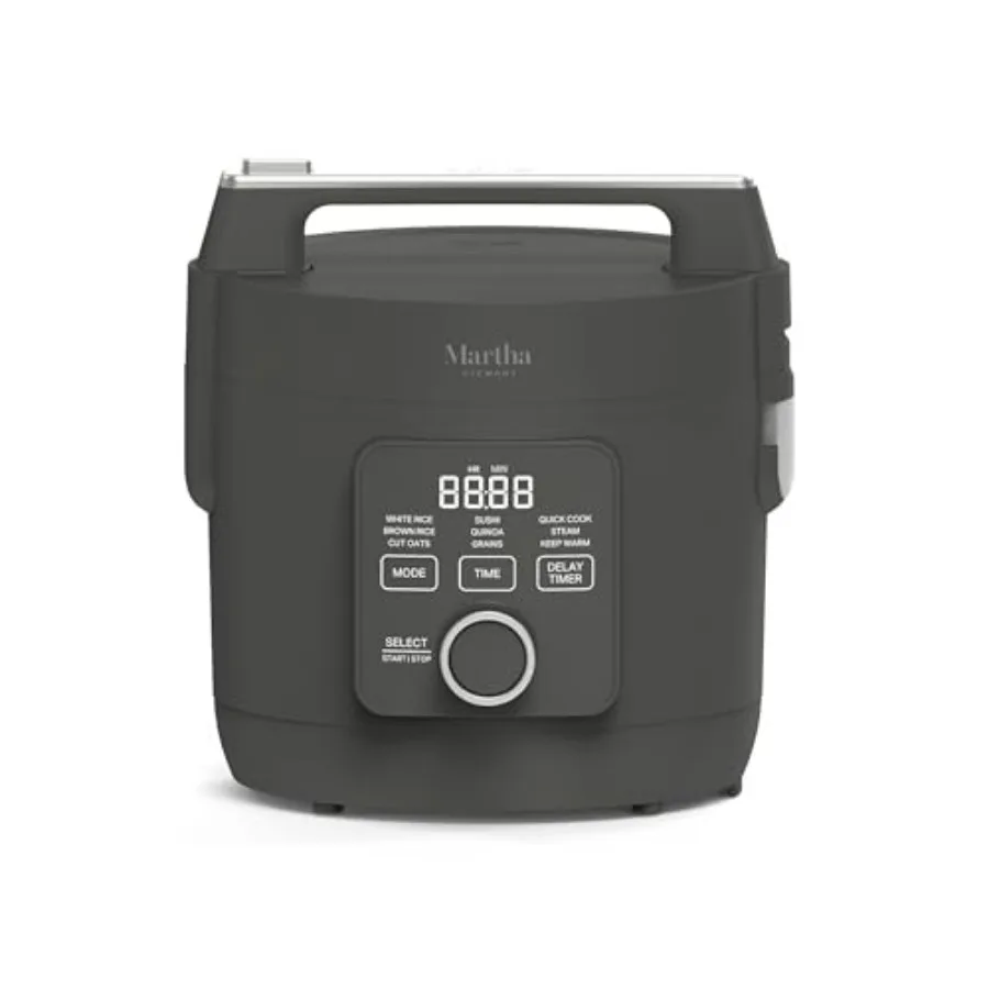 

Rice Cooker 4 Cup Uncooked / 8 Cup (Cooked) Ceramic Non-Stick Removable Pot Keep Warm Measure Markings Steam Basket Brown and S