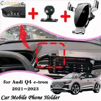 Mobile Phone Holder for Audi Q4 E-tron 2021~2023 Air Vent Clip Tray Cell Stand Support Gravity Car Mount Stickers Accessories