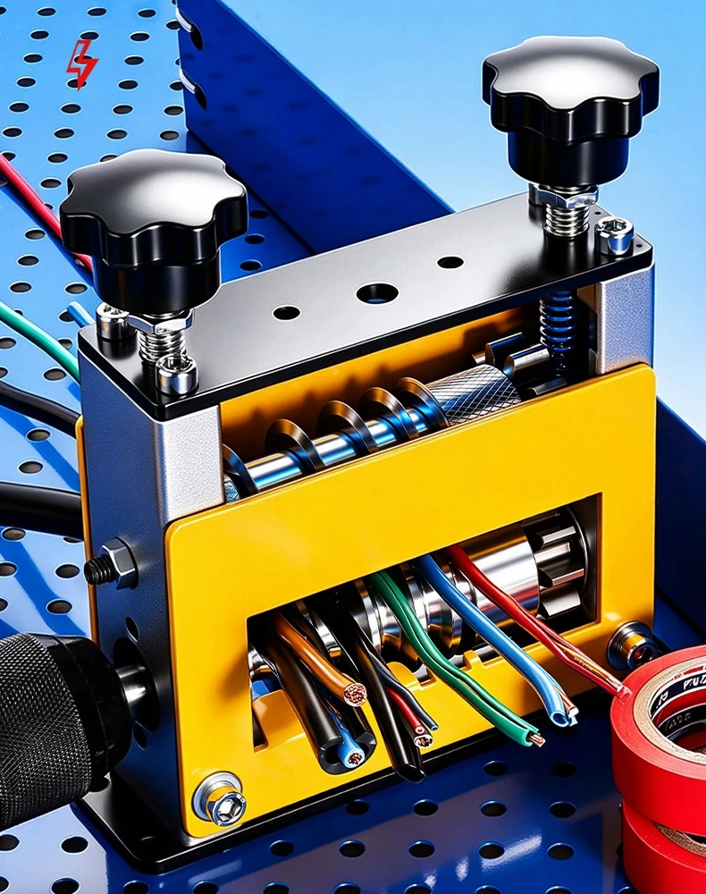 Kabelabisoliermaschine 3-17mm, kompatibel mit manuellen und elektrischen Bohrmaschinen, Kabelabisolierwerkzeug, 6 Kanäle, 5 Klingen – Detail 1