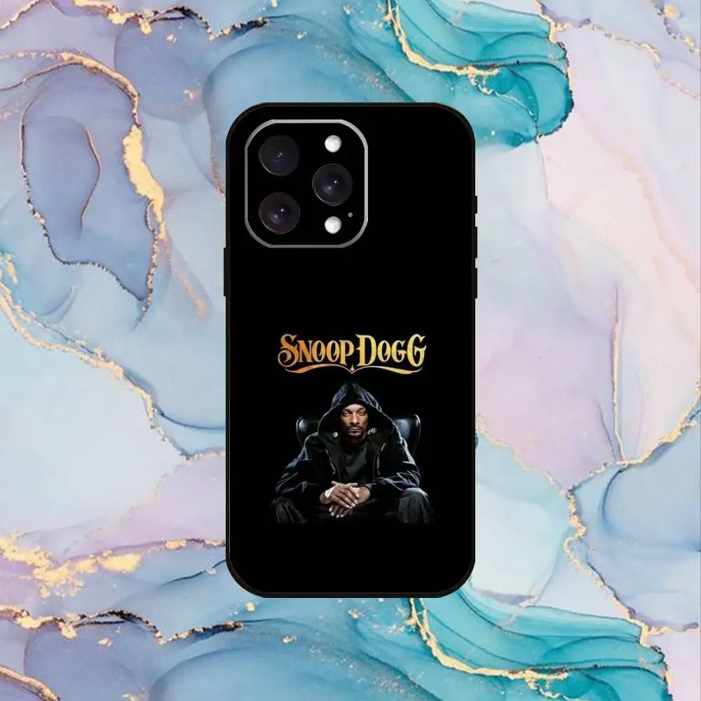 Funda de teléfono Rapper S-Snoop Dogg para iPhone17,16,15,14,13,12,11 Plus,Pro Max, funda negra suave