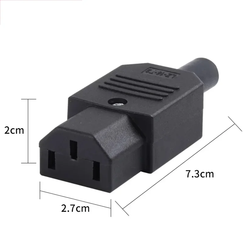 5/20Pcs C13 C14 3 Pins AC Socket IEC 10A 250V Male Female Plug Rewirable Power Connector Straight Cable Plugs Connector