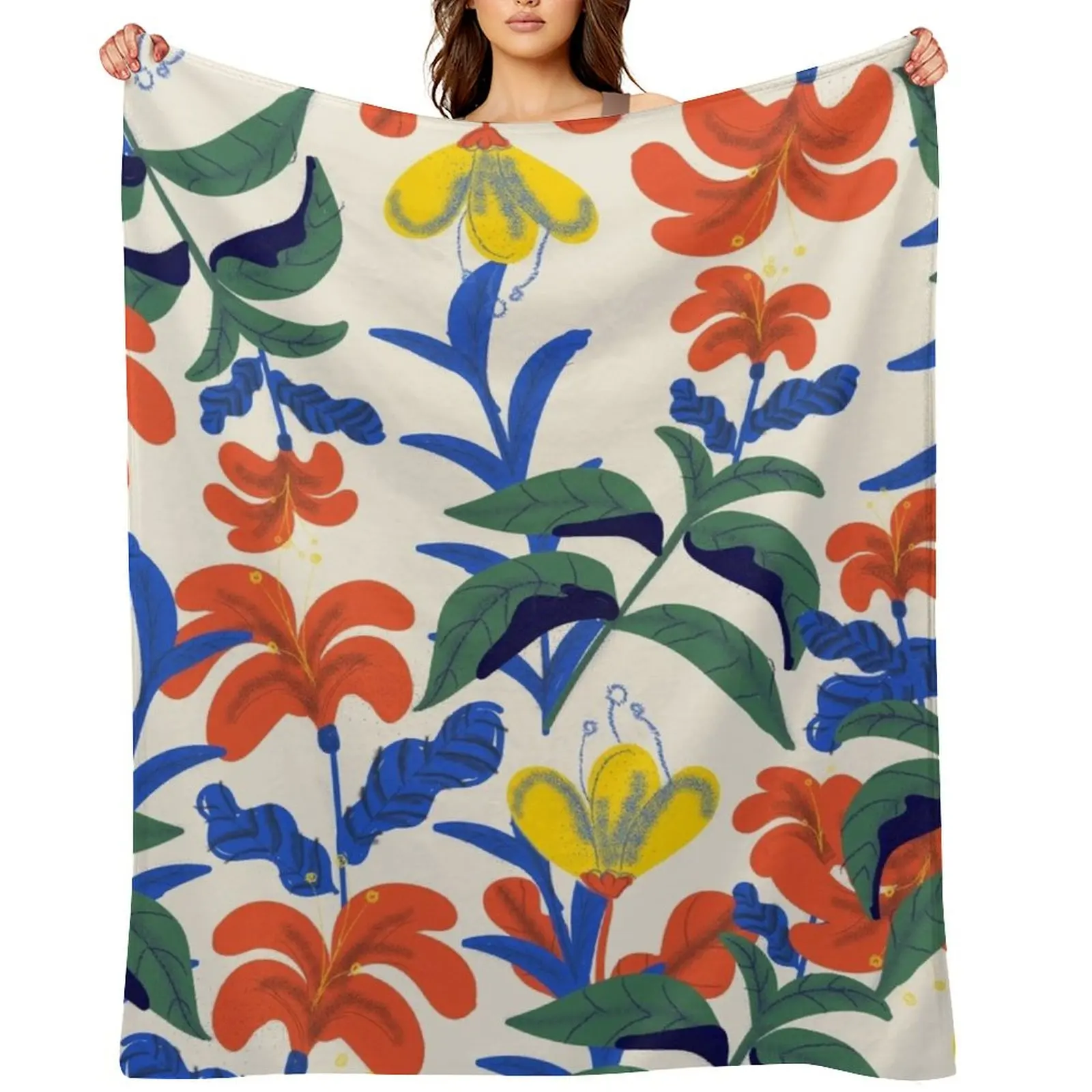 

Vintage Floral Pattern Throw Blanket Hair Bed linens Hairy Sofa Quilt Blankets