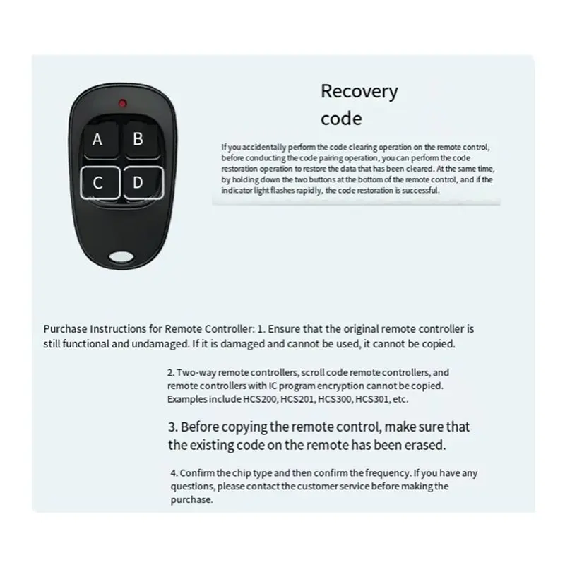 Electric Gate Transmitter 315Mhz Universal Garage Door Opener Remote Control Wireless 4-Button Key Duplicator Clone C-Y41A
