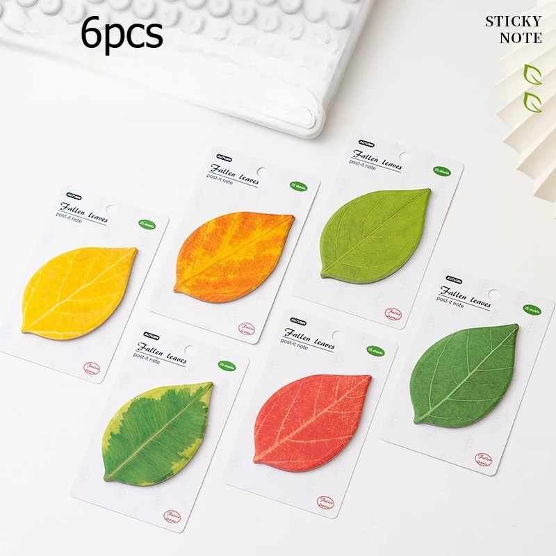Memo Pad Cross Border Leaf Stickers with Grade Sense and Strong Stickiness Leaf Memo Message Stickers Office & School Supplies