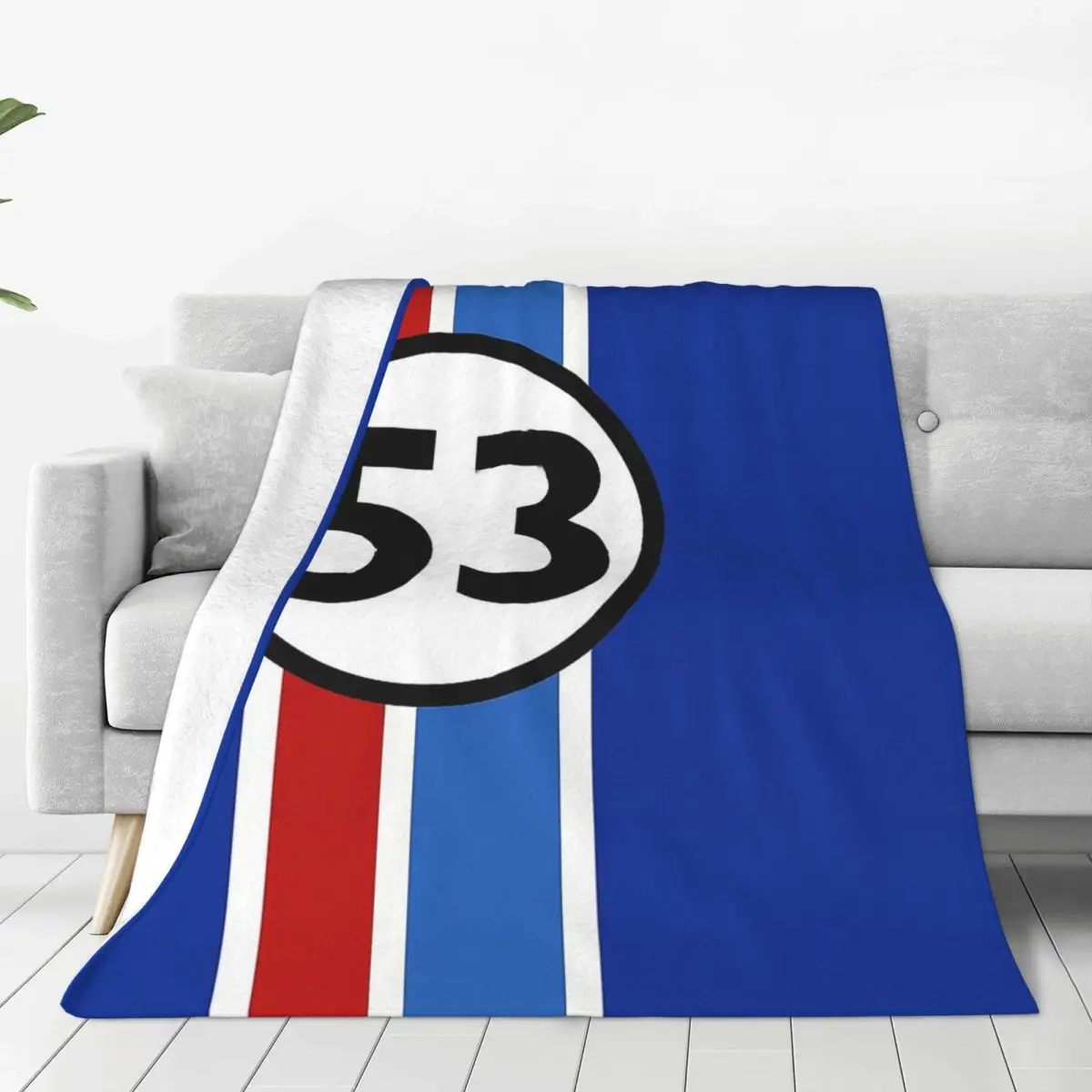 Herbie Number 53 Blanket Soft Warm Flannel Throw Blanket Plush for Bed Living room Picnic Travel Home Couch