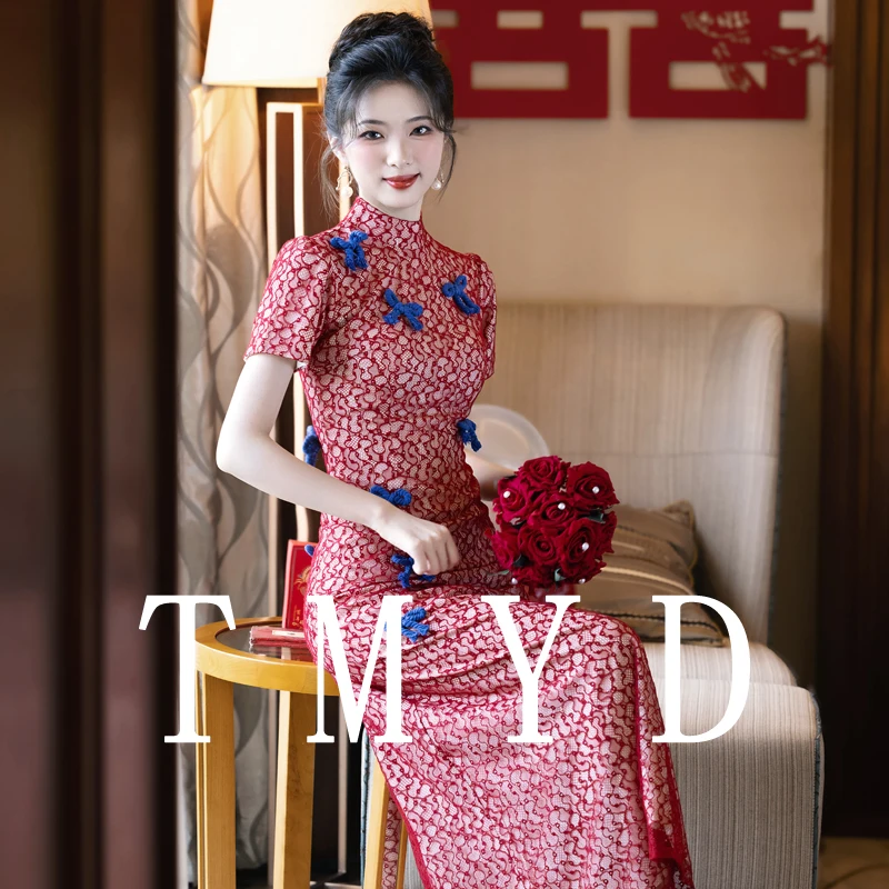 

New Chinese Sle Wedding Dr Skirt 2025 New Lace Drinking Ceremony Dr Bride Home Visit Casual Dr