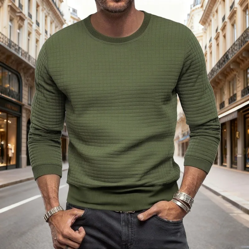 الخريف والشتاء الأمريكي نمط جديد سليم بلون جولة الرقبة طويلة الأكمام الصغيرة مربع عارضة قاع تي شيرت #2