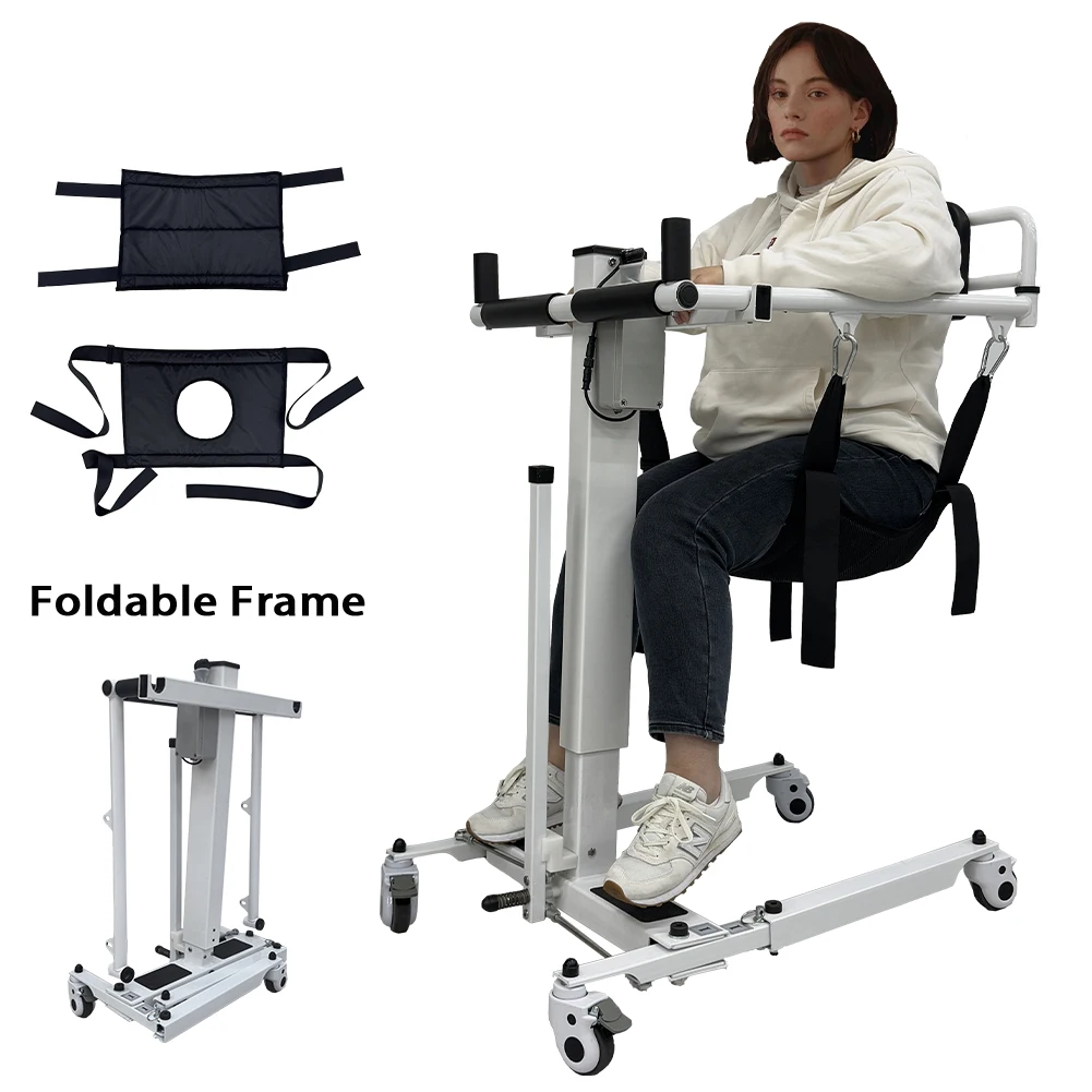 Cadeira de rodas de transferência de elevador de paciente de mobilidade elétrica dobrável para idosos deficientes cadeira de guindaste de cama de carro