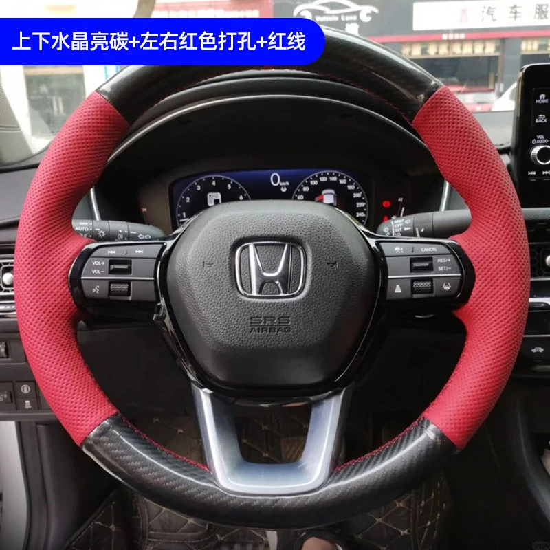 Hand-sewn Car Steering Wheel Cover Braid Leather for Honda Civic 11 Accord 11 CRV CR-V HRV ZRV 2023-2026 Breeze 2025 Pilot 2023