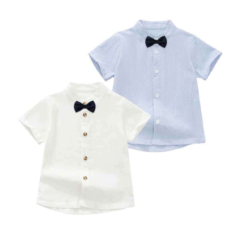 2026 Children's Summer Thin Lightweight Soft and Sticky Bow Solid Color Breathable Short Sleeve T-shirt