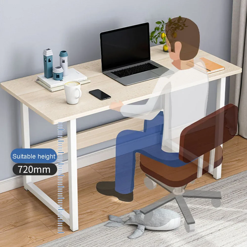 MinimalismBedroom Desk Table with Bold Steel Frame Board for A Computer Living Room Learning Household Office Modern Furniture