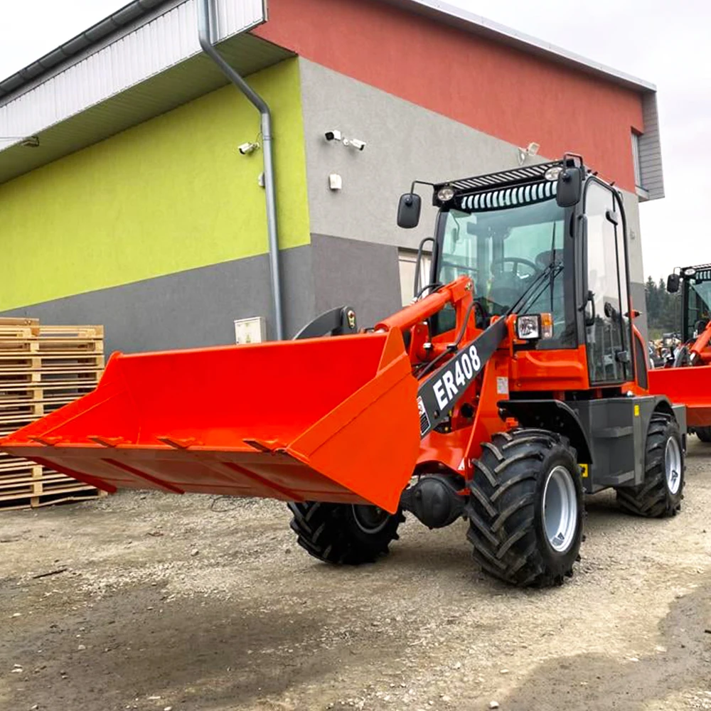 ER408 EPA Diesel Front End Mini 0.8T Wheel Loader Multi Function Snow Remover Machine