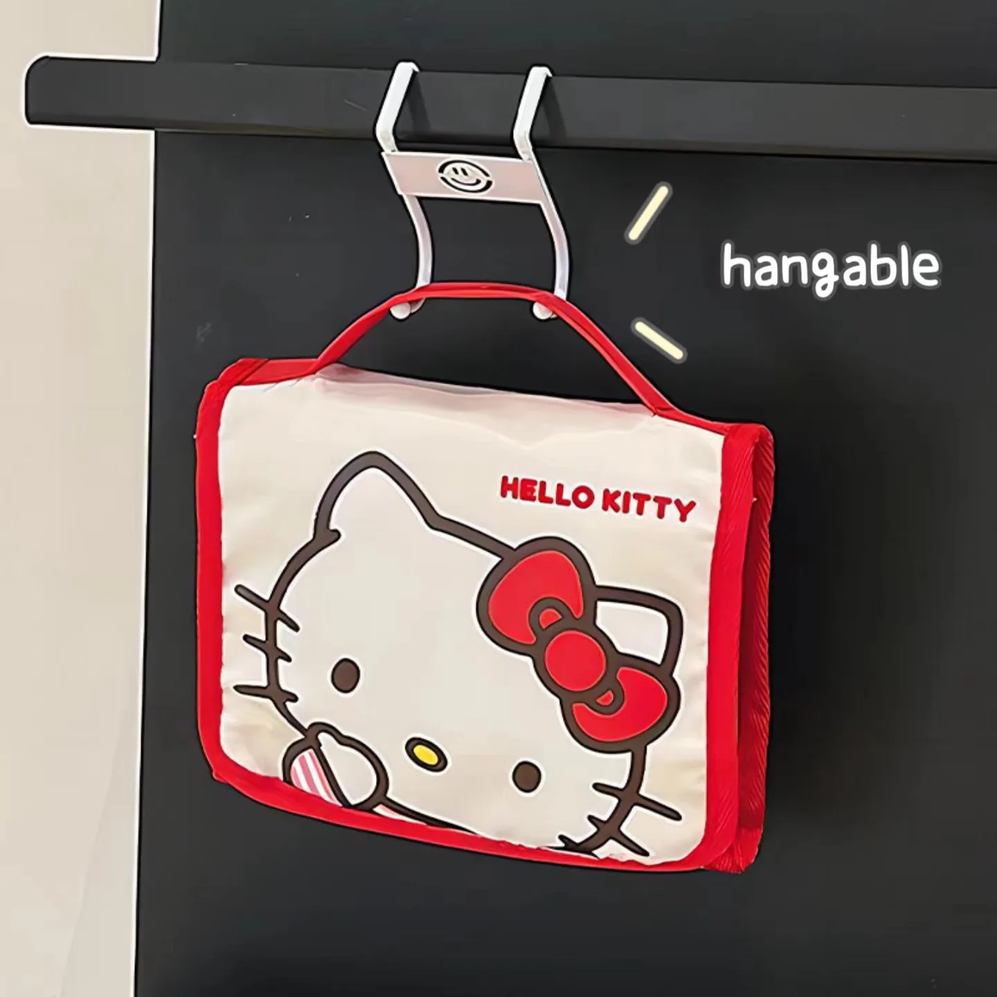 Sacchetto cosmetico pieghevole Sanrio Cartoon Hello Kitty Kuromi Melody portatile rimovibile di grande capacità custodia per Pencli regali