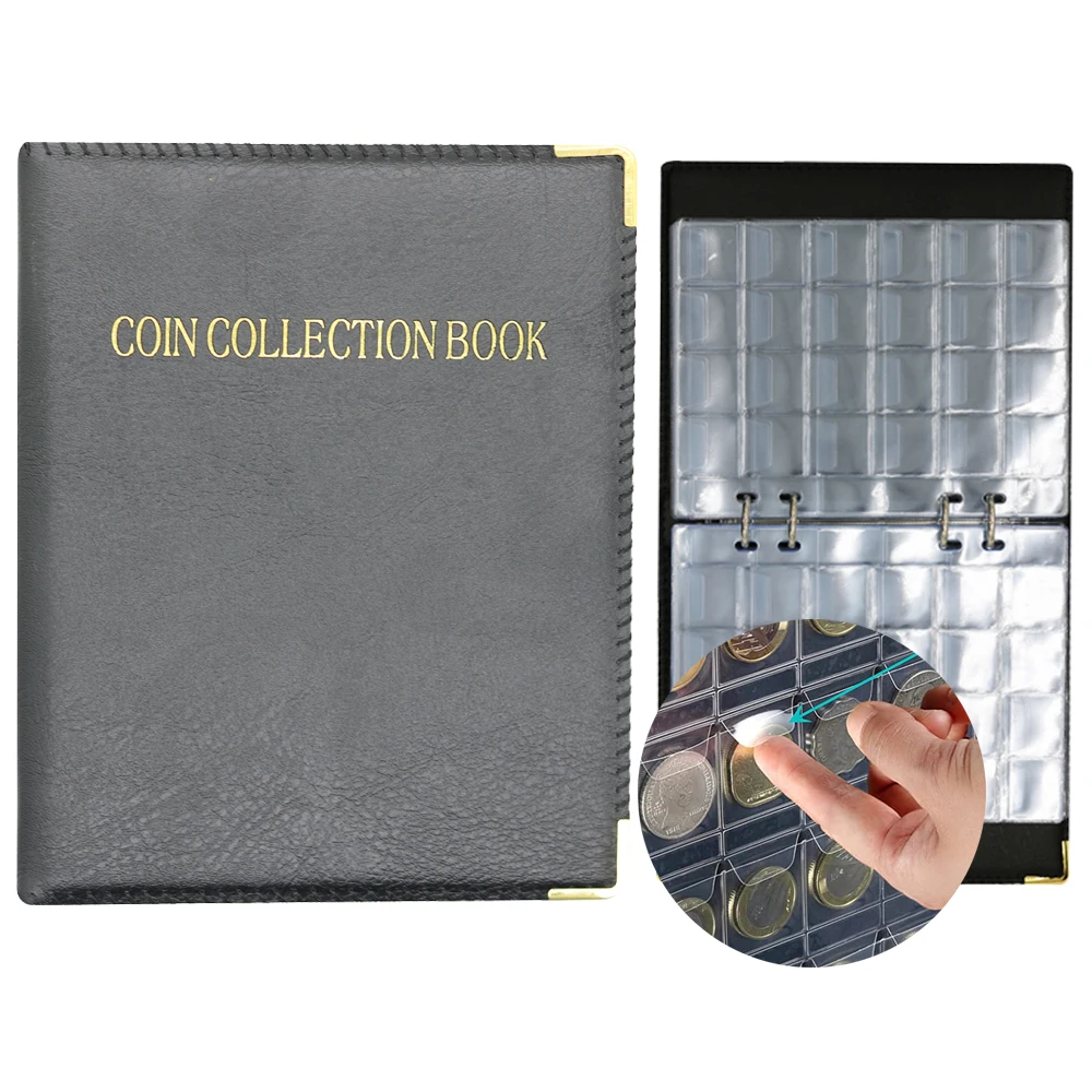 480 Pockets Coin Collection Book Holder 20 Pages Coin Collection Holder Album Organizer Box  for 20/25/27/30mm Coin Supplies