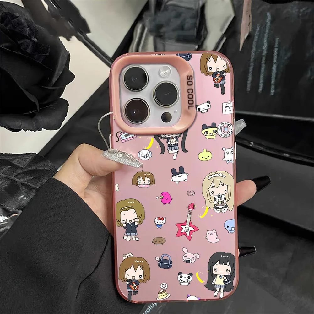 Bilibili K-K-ON! Phone Case For iPhone 16 12 13 14 15 Pro Max Plus Color Electroplated Silver IMD Laser Cover