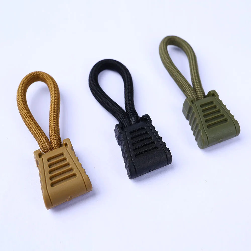 10pcs Replacement Clip Zipper Pull Puller End Fit Rope Tag Fixer Zip Cord Tab Buckle Travel Bag Suitcase Backpack Outdoor Tool