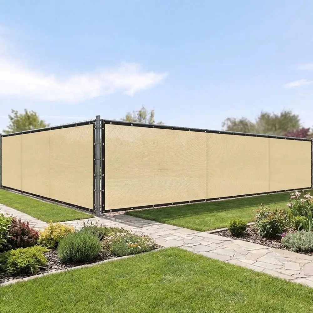 Thickened Balcony Fence Privacy Shade Screen Dust-proof Sun Protection Railing Shade Cloth Screen Encrypted with Grommets