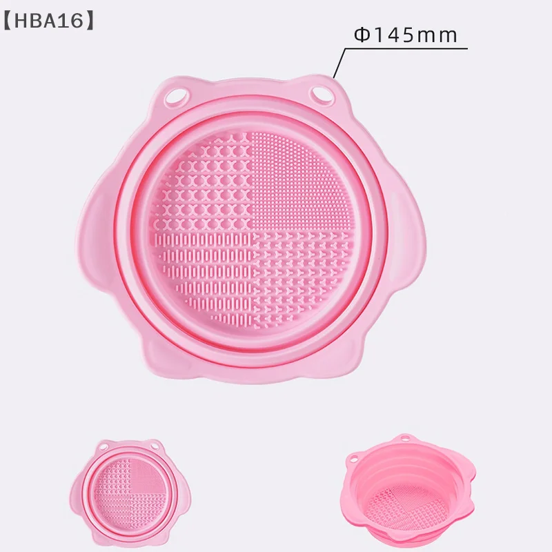 Multi-functional Silicone Makeup Brush Cleaning Folding Bowl Sponge Puff Beauty Tool Washing Scrubber Pad Soft Mat Scrubber Box