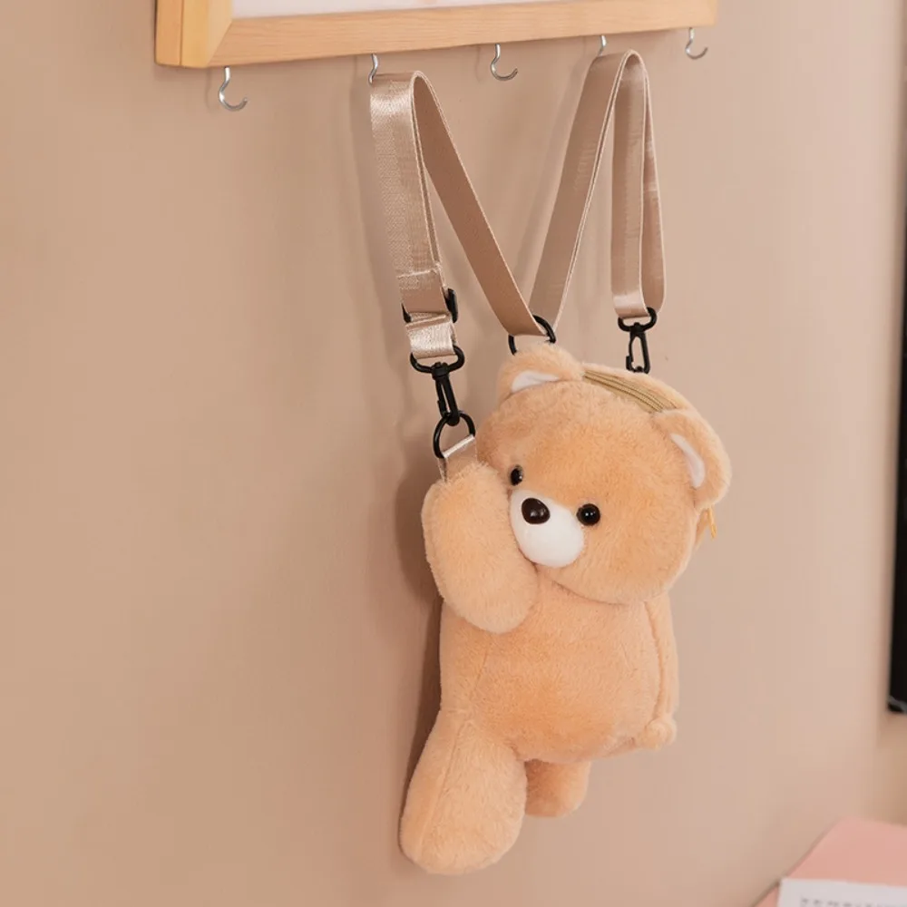 

Cute Plush Bear Crossbody Bag PP Cotton Large Capacity Doll Toy Shoulder Bag Lady Gift