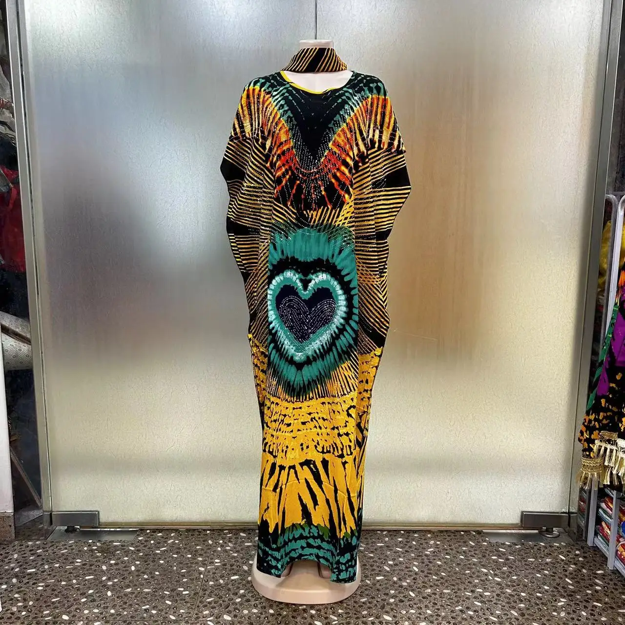 2025 New Ethnic Bubu Summer Diamond Printed Cotton Dress Breathable Large Size Adult Custom African Style