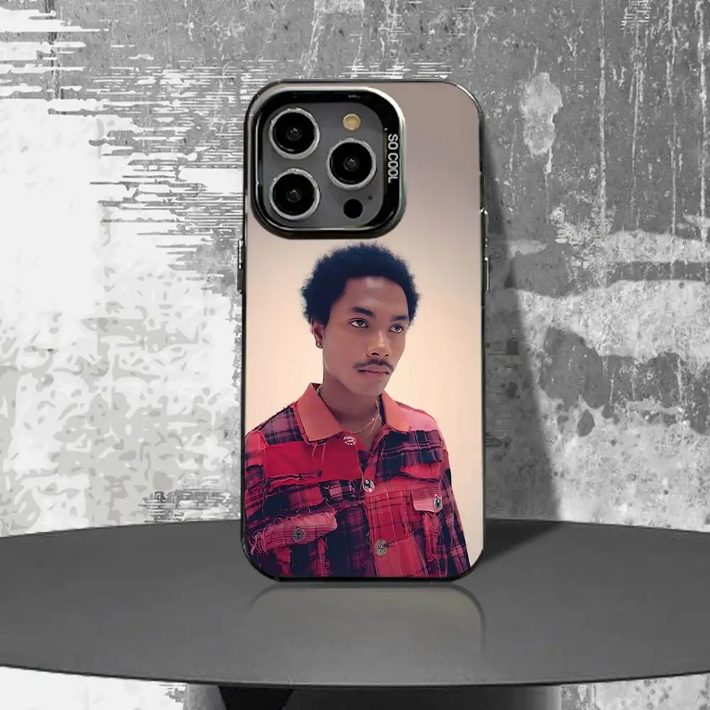 حافظة هاتف Steve L-Lacy Gemini Right لهاتف iPhone 16,15,14,13,12,11,Pro,XS,Max,Plus,Mini,SE4,E غطاء أسود غير لامع مقاوم للصدمات