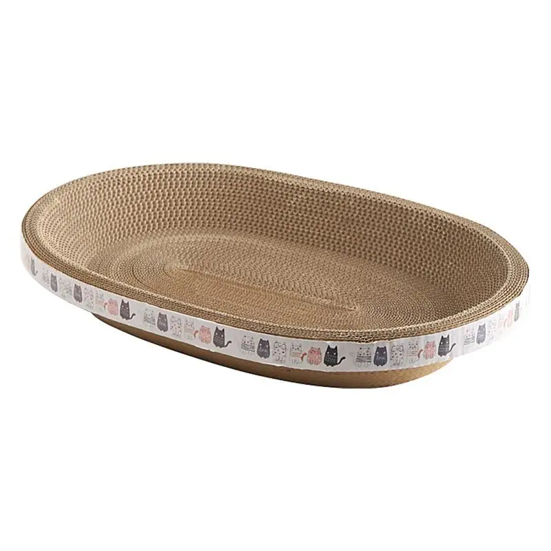 Scratching Board For Cats Indoor Cat Furniture Scratch Post Oval Cat Scratching Board , Claw-grinding High-density Cat Supplies